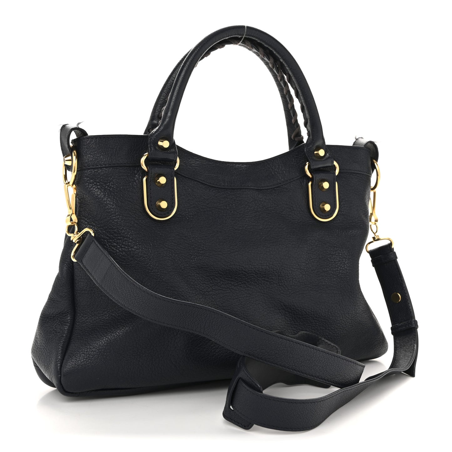 Chevre Gold Metallic Edge Hardware Town Bleu Nuit Dark Sea