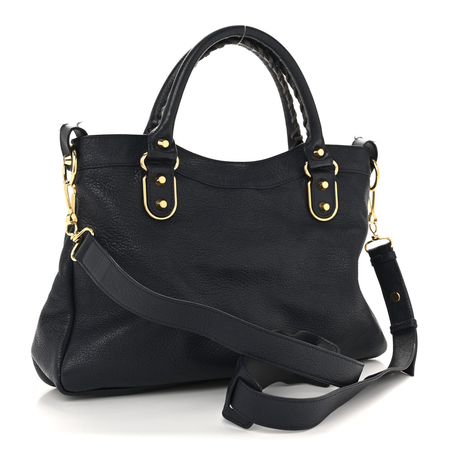 Balenciaga Chevre Gold Metallic Edge Hardware Town Bleu Nuit Dark Sea 3 of 15
