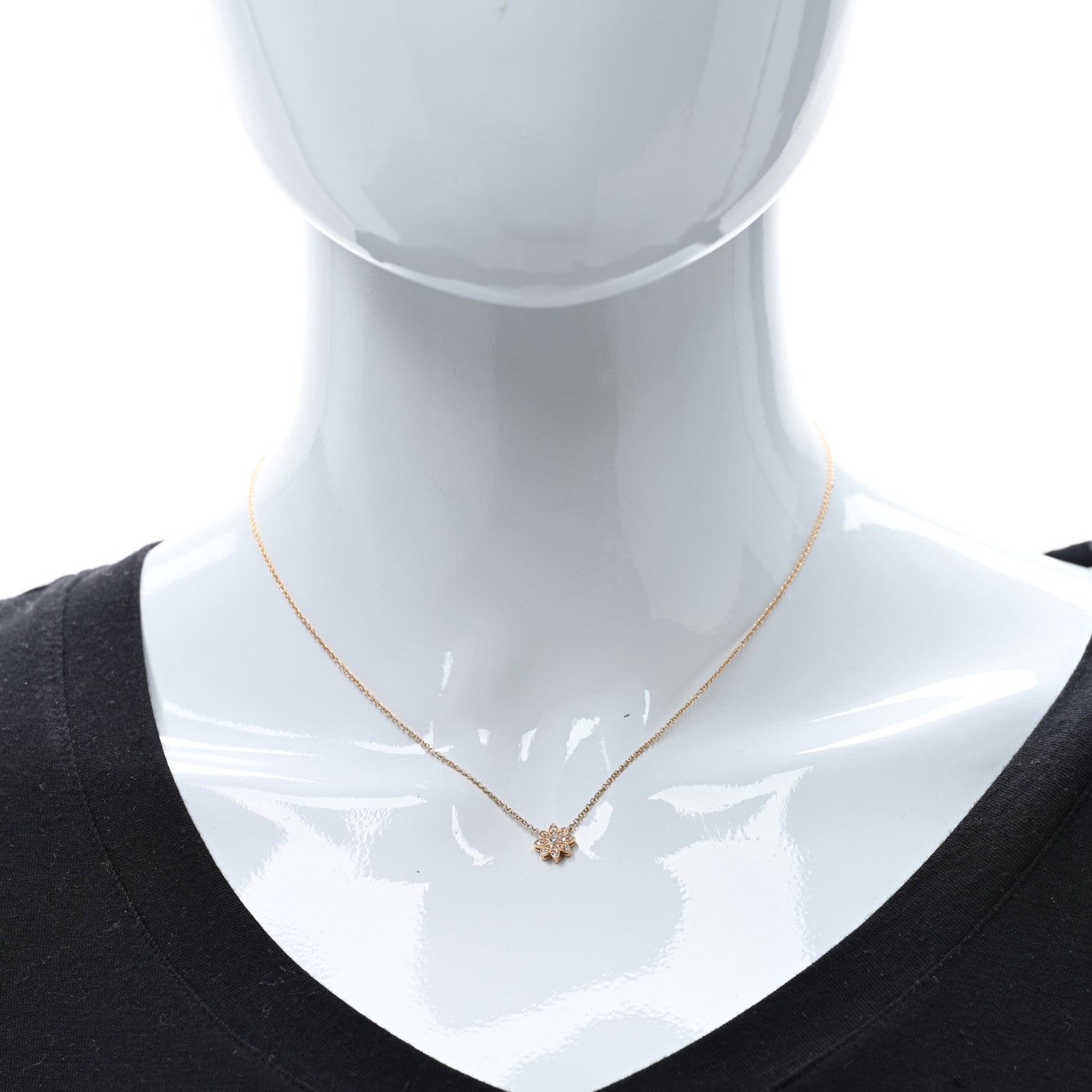 Tiffany 18K Rose Gold Diamond Enchant Flower Pendant Necklace 3 of 5