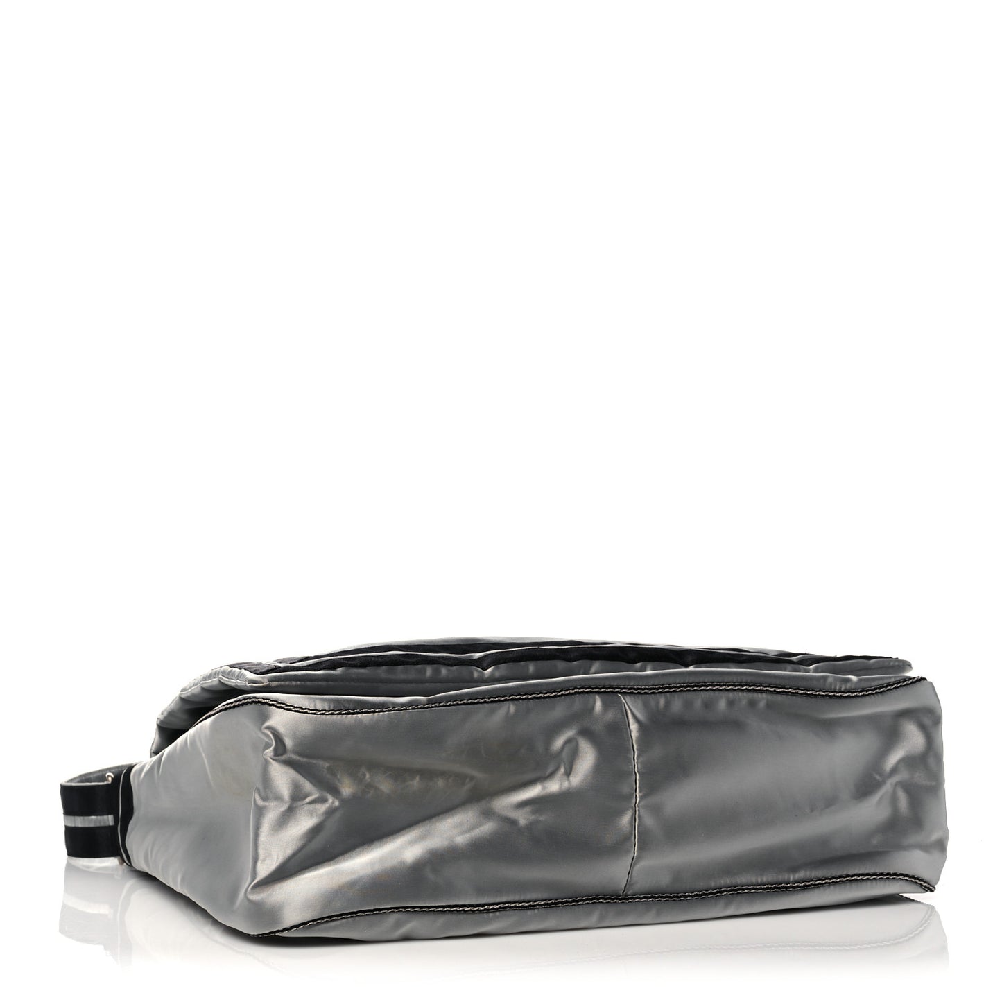 Metallic Nylon Sport CC Messenger Dark Silver