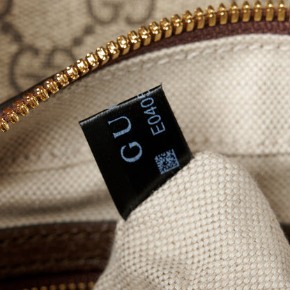 Gucci GG Supreme Monogram Textured Dollar Calfskin Web Studded Mini Ophidia Flap Shoulder Bag Beige Ebony New Acero 7 of 11