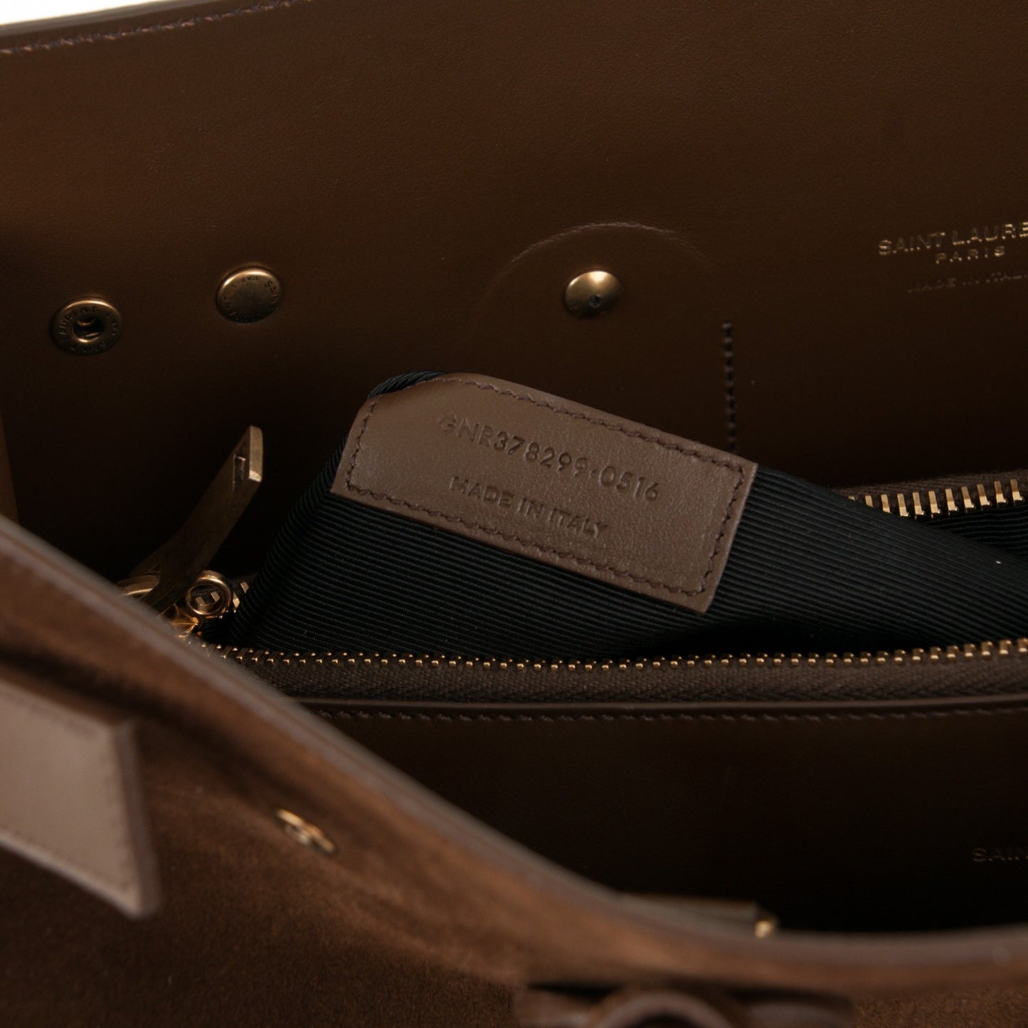 Suede Calfskin Small Sac De Jour Military Brown