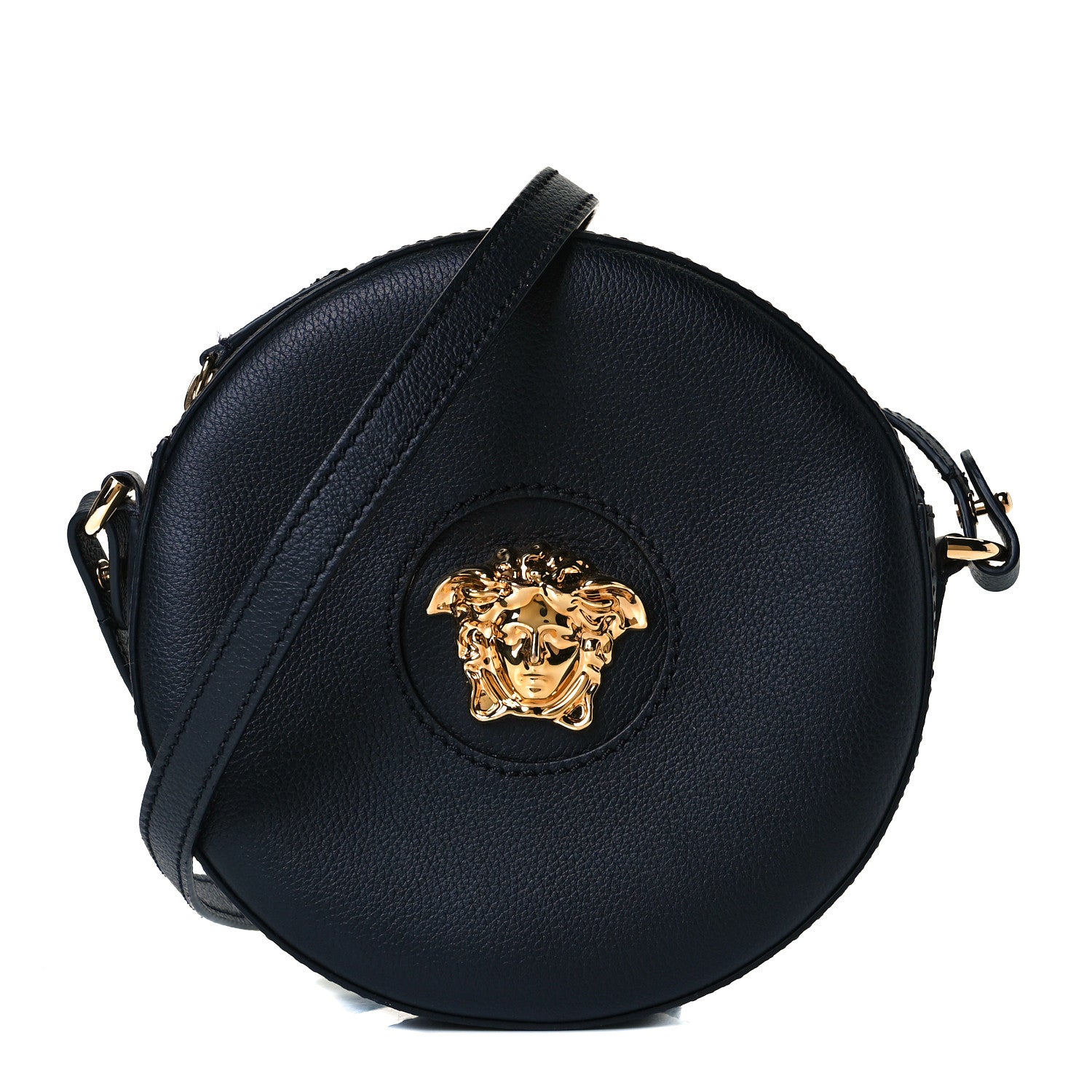 Versace Calfskin La Medusa Round Camera Bag Black 1 of 8