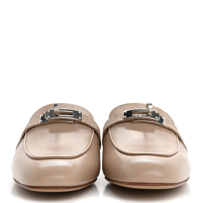 Hermes Shiny Lizard Calfskin Oz Mules 36 Beige Sarrazin 3 of 10