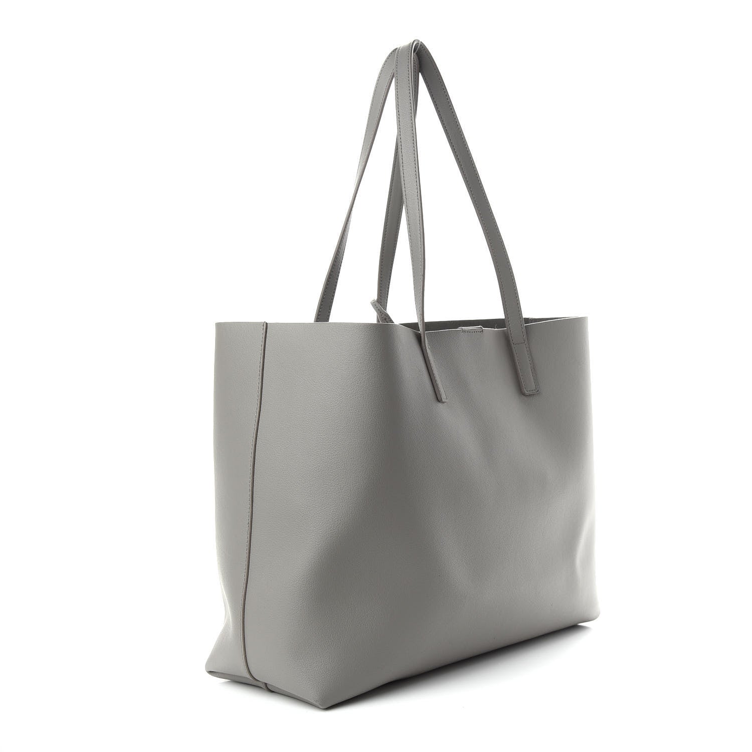 Saint Laurent Calfskin Large Shopping Tote Oyster Grey 2 of 11