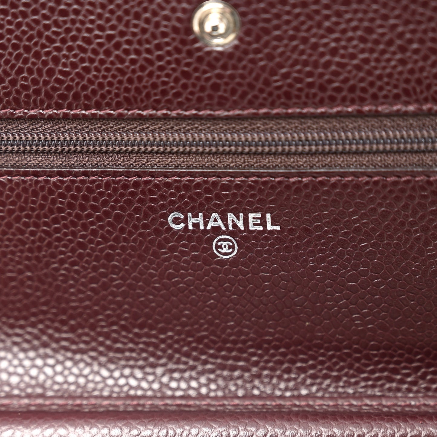 Caviar Quilted Wallet on Chain WOC Burgundy