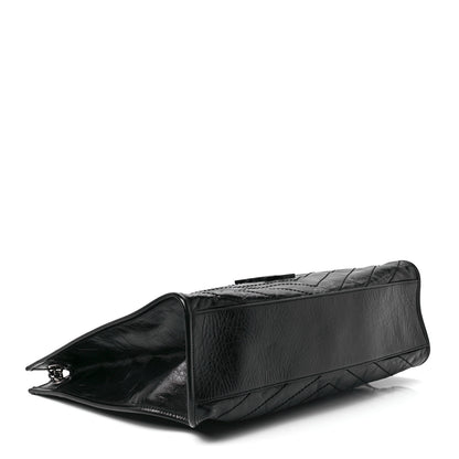 Saint Laurent Crinkled Calfskin Matelasse Monogram Niki Shoulder Bag Black 4 of 11