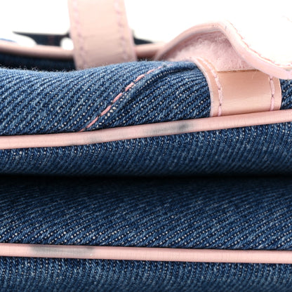 Christian Dior Patent Denim Jeans Saddle Bag Blue Pink 14 of 14