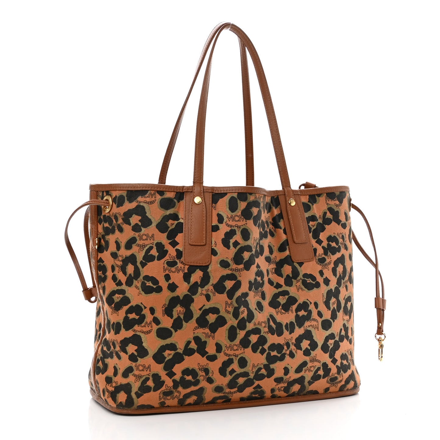 Visetos Medium Reversible Shopping Tote Cognac Brown