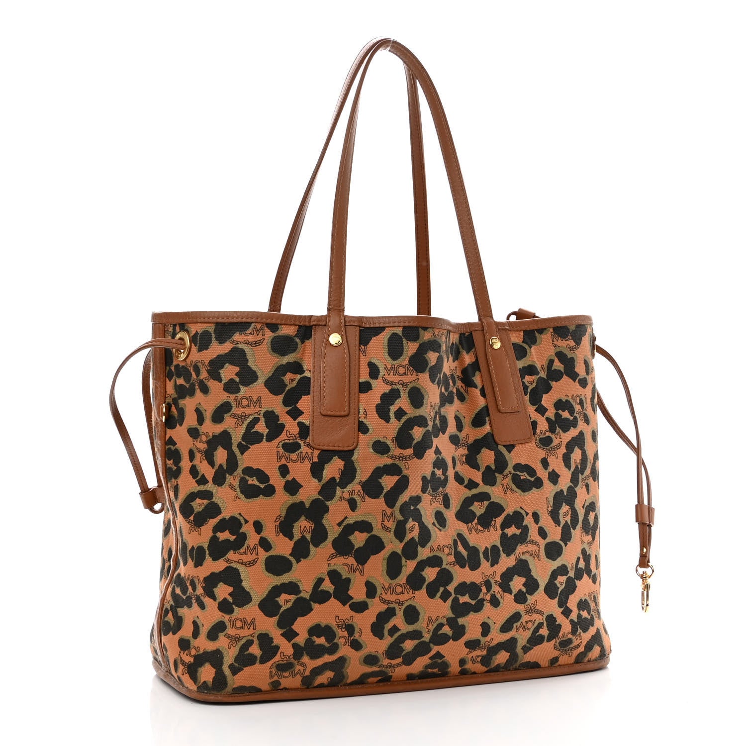 MCM Visetos Medium Reversible Shopping Tote Cognac Brown 7 of 17