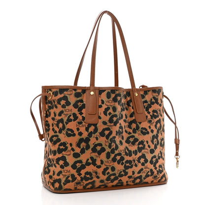 MCM Visetos Medium Reversible Shopping Tote Cognac Brown 7 of 17