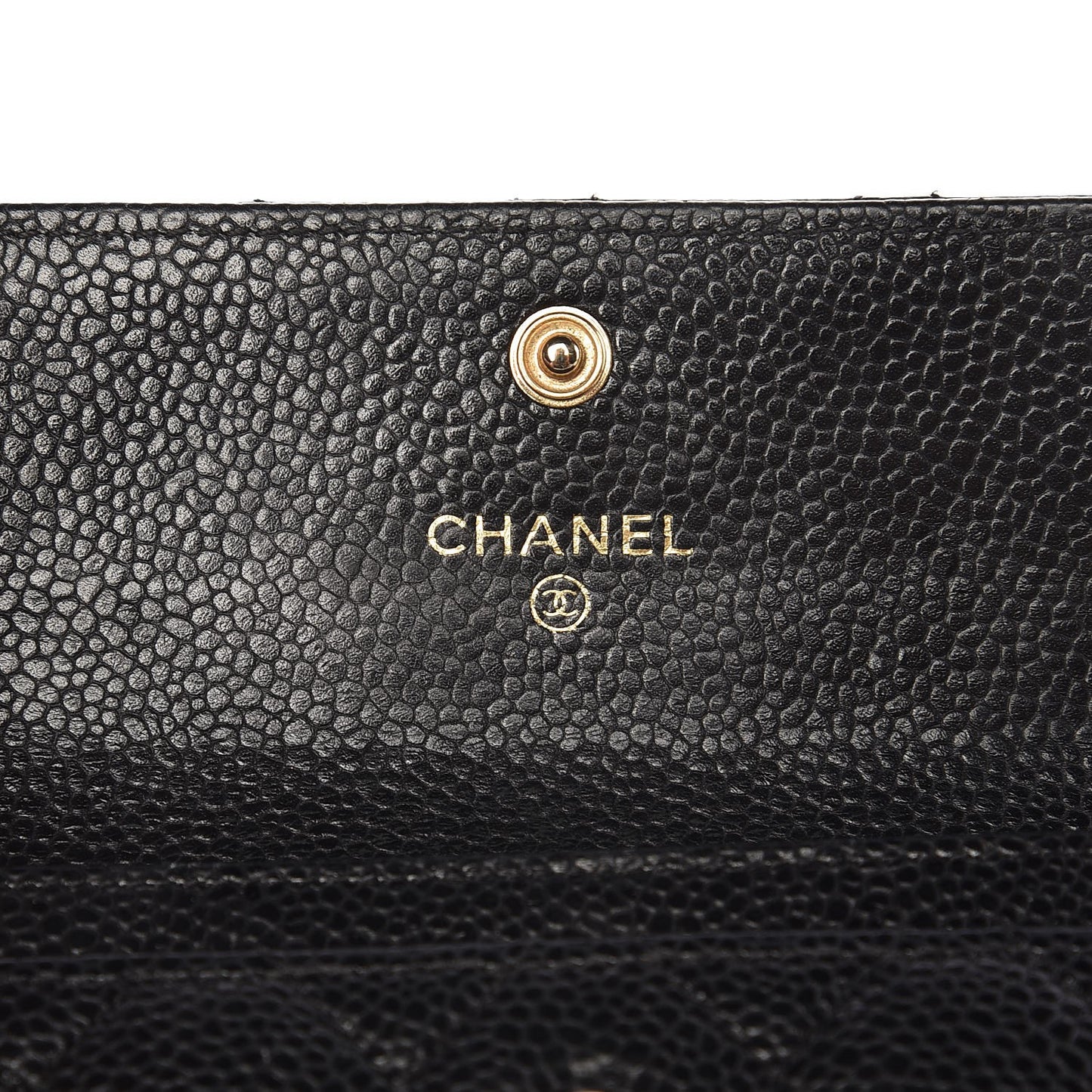 Caviar Quilted Flap Card Holder Black