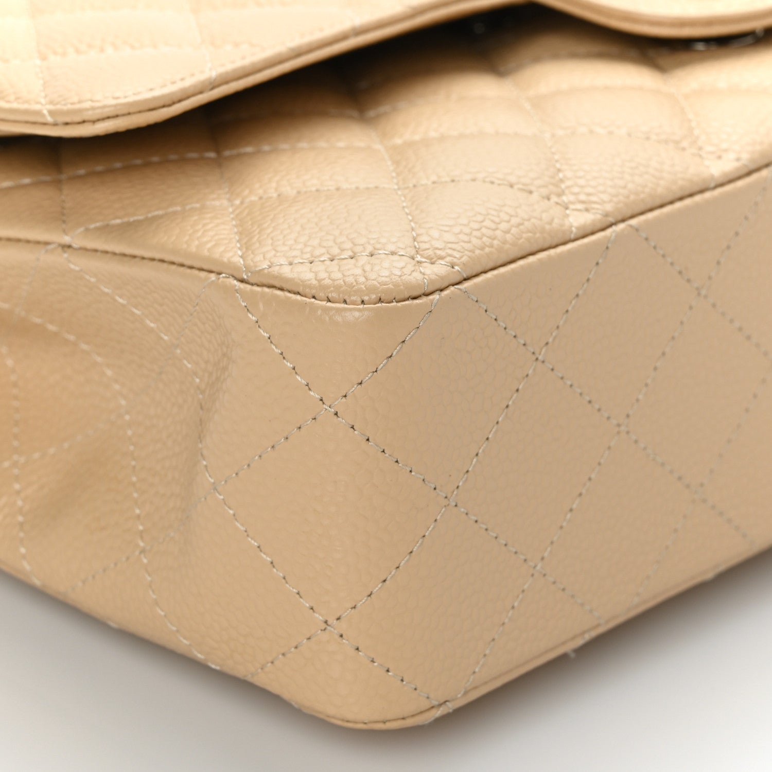 Chanel Caviar Quilted Medium Double Flap Beige 8 of 9