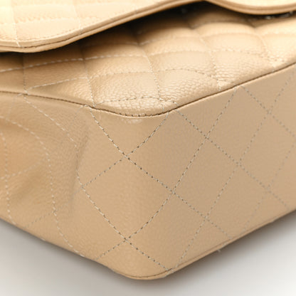 Chanel Caviar Quilted Medium Double Flap Beige 8 of 9