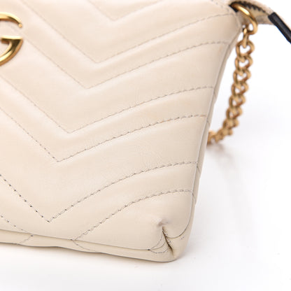 Gucci Calfskin Matelasse Mini GG Marmont Chain Bag White 6 of 11
