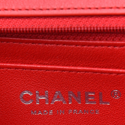 Chanel Patent Calfskin Quilted Bi-Color Mini Rectangular Flap Red Black 6 of 11