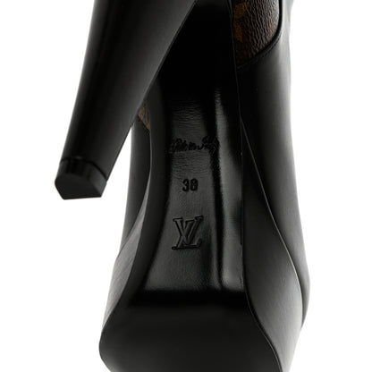 Louis Vuitton Calfskin Monogram Afterglow Platform Ankle Boots 38 Black 9 of 15