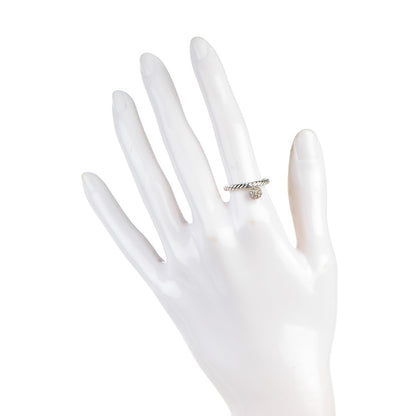 David Yurman Sterling Silver Pave Diamond 6mm Element Ball Ring 51.5 6 2 of 4