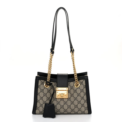 Gucci GG Supreme Monogram Small Padlock Tote Black 1 of 10