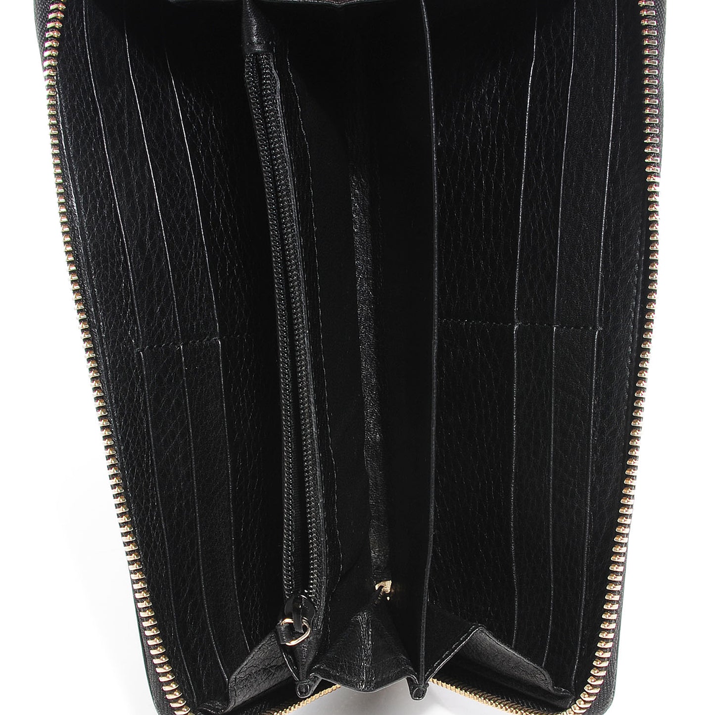 Pebbled Calfskin Soho Zip Around Wallet Black