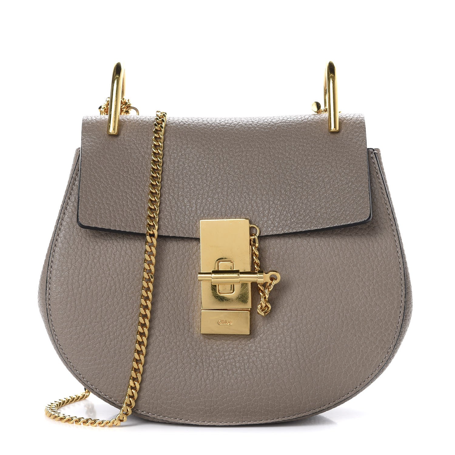 Chloe Grained Lambskin Mini Drew Shoulder Bag Motty Grey 1 of 10