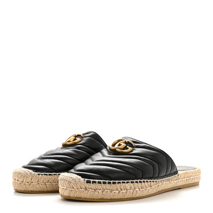 Gucci Nappa Matelasse GG Marmont Espadrille Slippers 41 Black 4 of 12