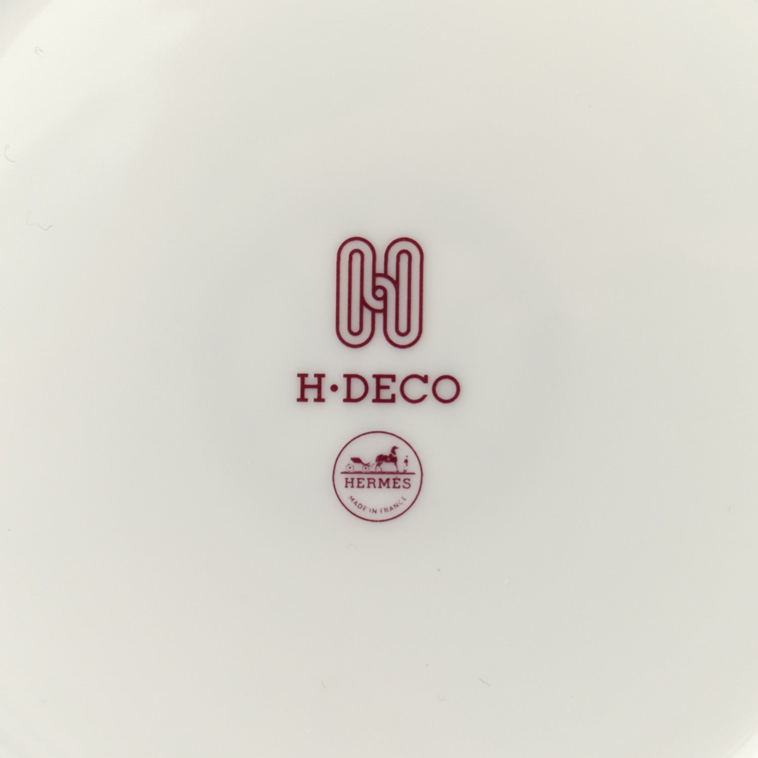 Hermes Porcelain H Deco Dessert Plate Rouge 4 of 7