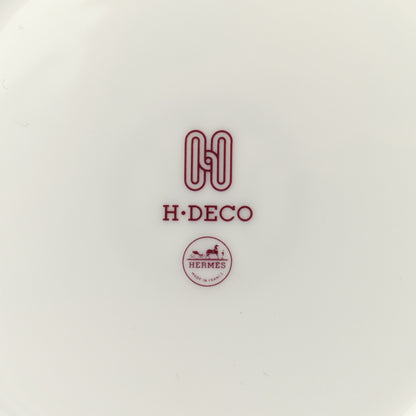 Hermes Porcelain H Deco Dessert Plate Rouge 4 of 7