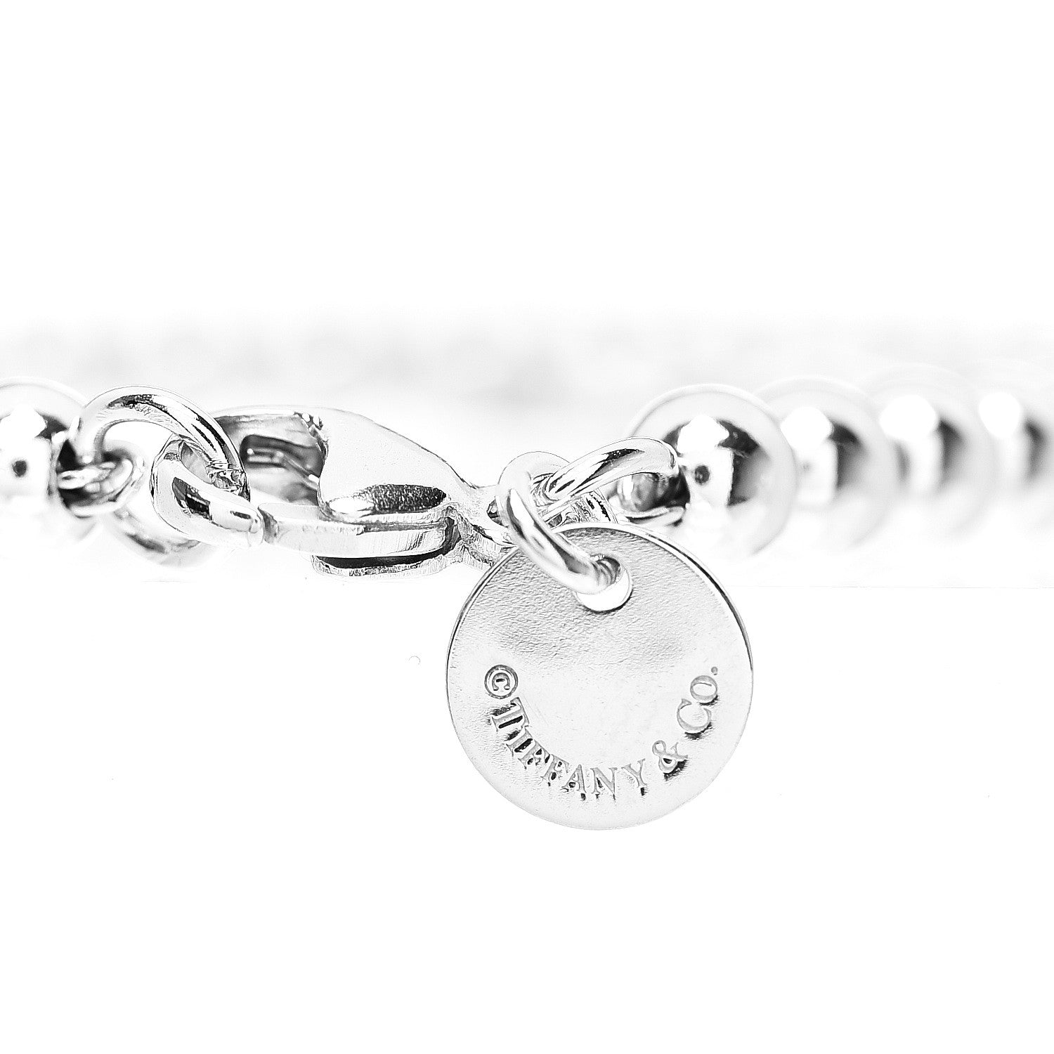 Tiffany Sterling Silver 4mm Bow Bead Bracelet 3 of 3
