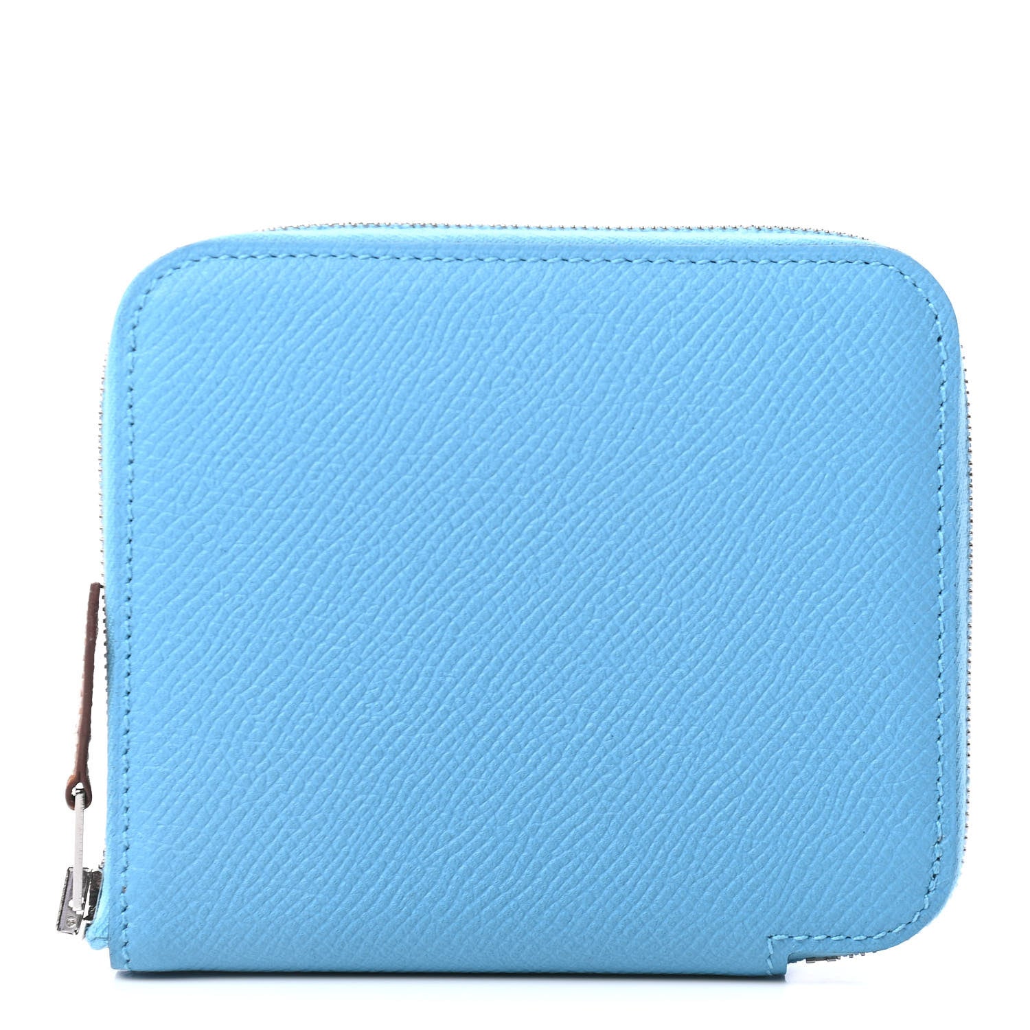 Hermes Epsom Silk'In Compact Wallet Bleu Du Nord 1 of 4