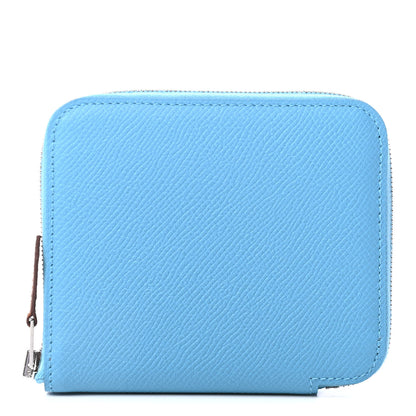 Hermes Epsom Silk'In Compact Wallet Bleu Du Nord 1 of 4