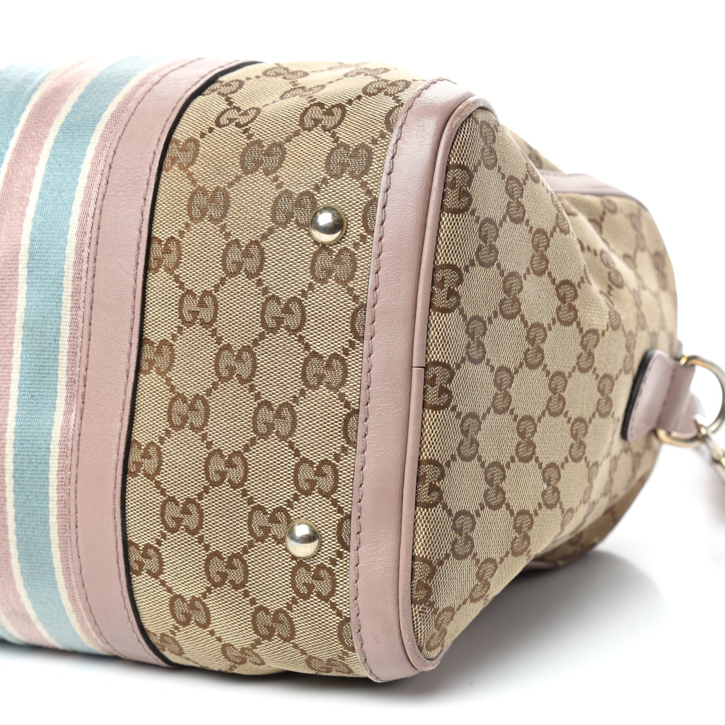 Monogram Vintage Web Medium Boston Pink Blue