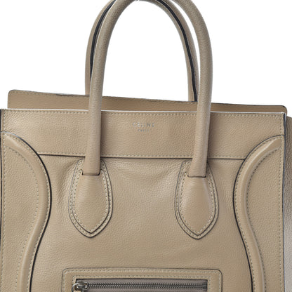 Celine Drummed Calfskin Mini Luggage Dune 7 of 9