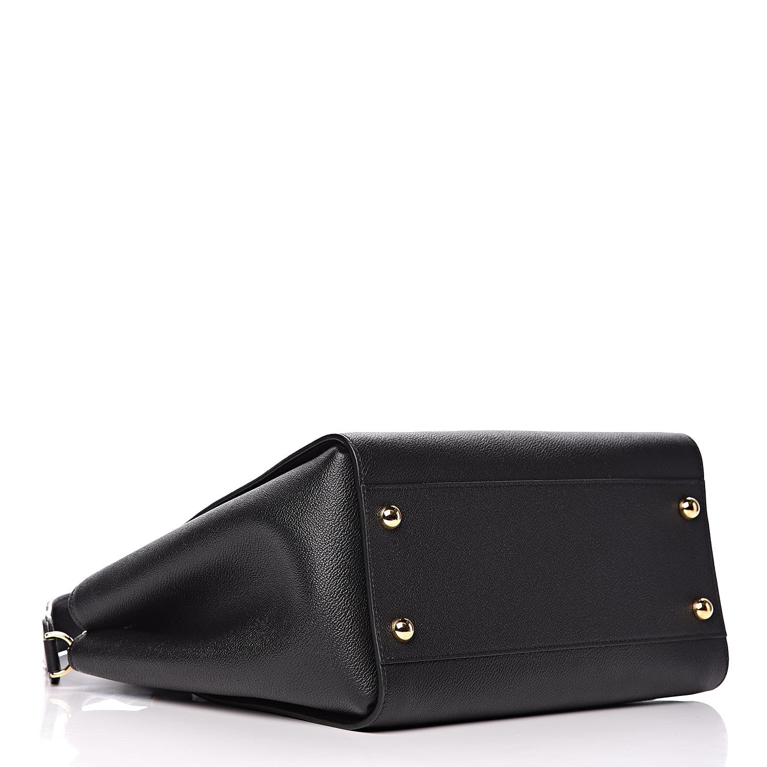 Burberry Soft Grain Calfskin Medium Buckle Tote Black 4 of 9