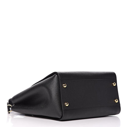 Burberry Soft Grain Calfskin Medium Buckle Tote Black 4 of 9