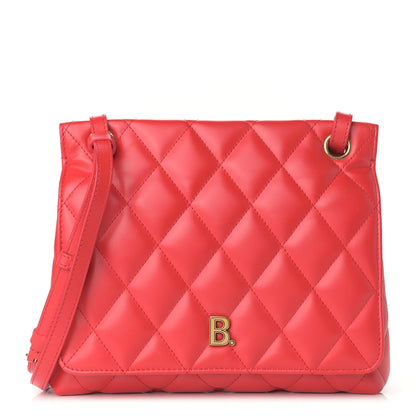 Balenciaga Nappa Calfskin Quilted Medium Touch B Shoulder Bag Bright Red 1 of 8