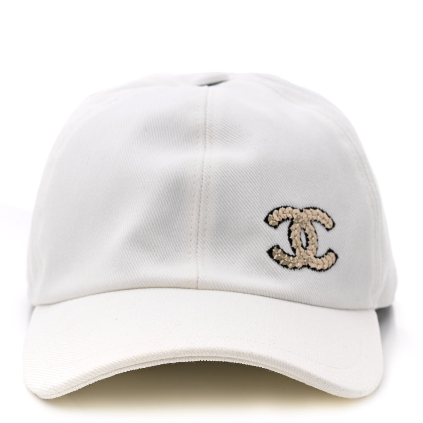 Cotton Sequin CC Cap Hat Ivory