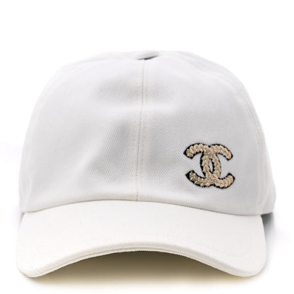 Chanel Cotton Sequin CC Cap Hat Ivory 3 of 8