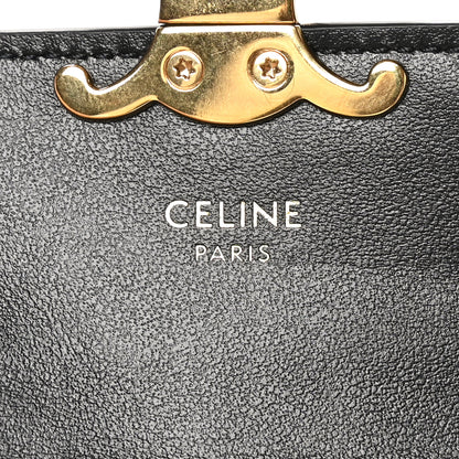 Celine Shiny Calfskin Triomphe Flap Card Holder Black 6 of 7