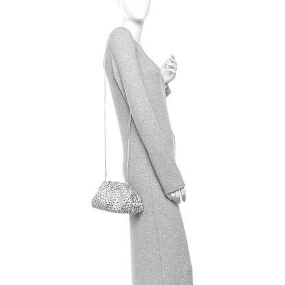 Bottega Veneta Metallic Fabric Bubble Wrap The Mini Pouch Silver 2 of 9