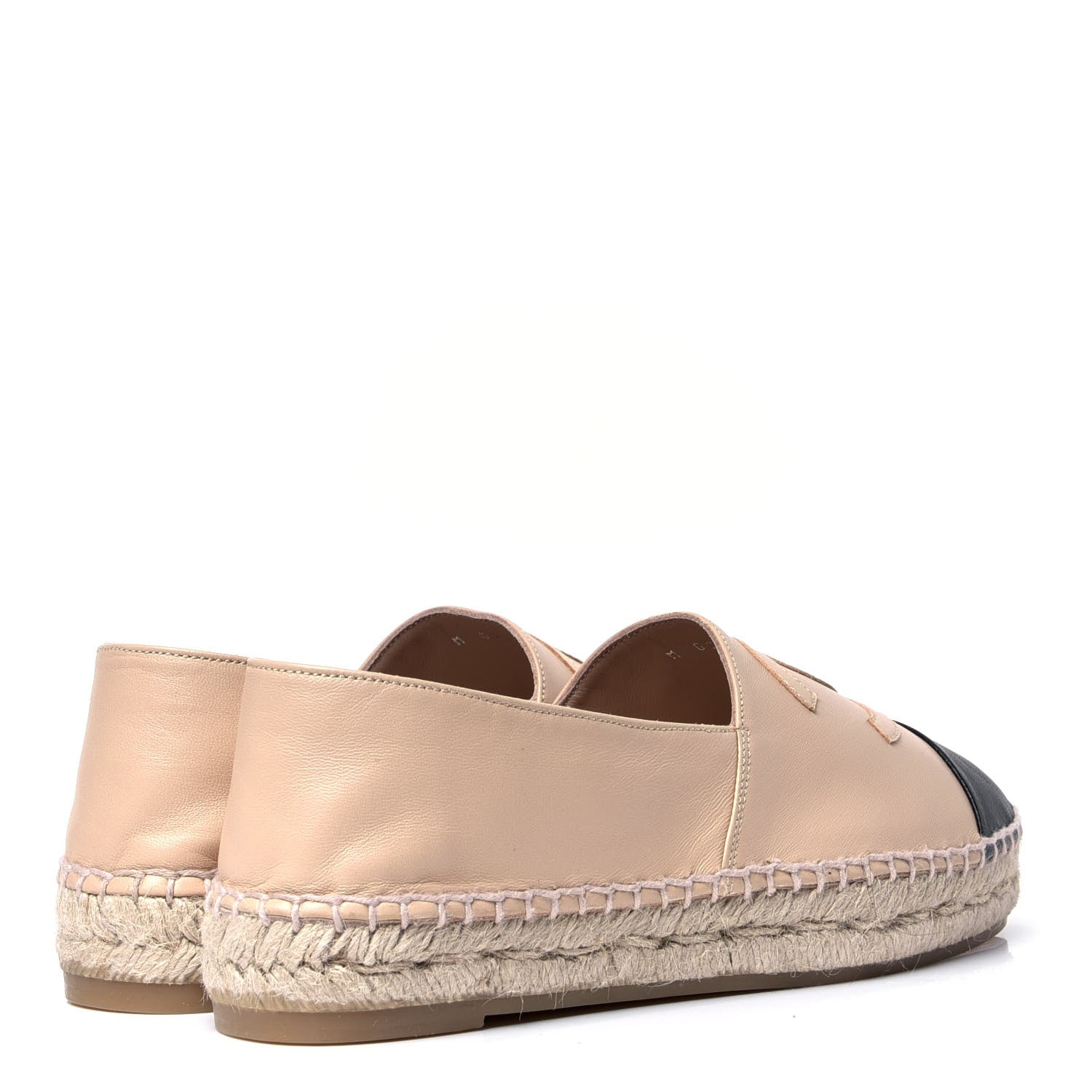 Chanel Lambskin CC Espadrilles 35 Beige Black 3 of 5
