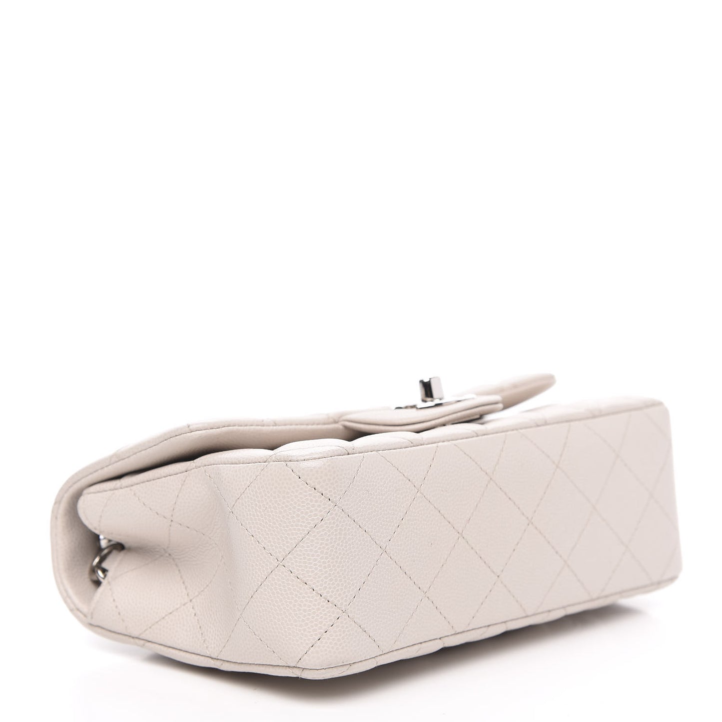 Caviar Quilted Mini Rectangular Flap White