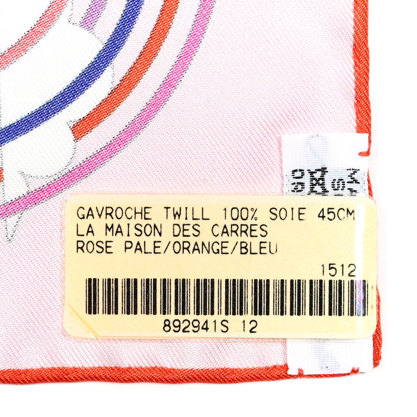 Silk La Maison des Carres Scarf 45 Rose Pale Orange Bleu