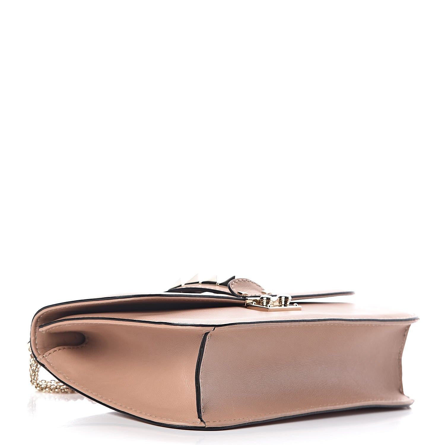 Valentino Garavani Vitello Medium Glam Lock Rockstud Flap Soft Noisette 4 of 17