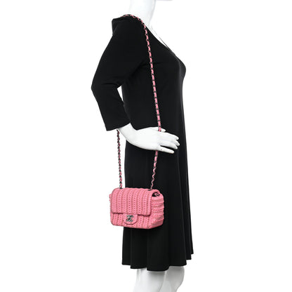 Chanel Lambskin Crochet Embroidered Mini Flap Pink 3 of 10