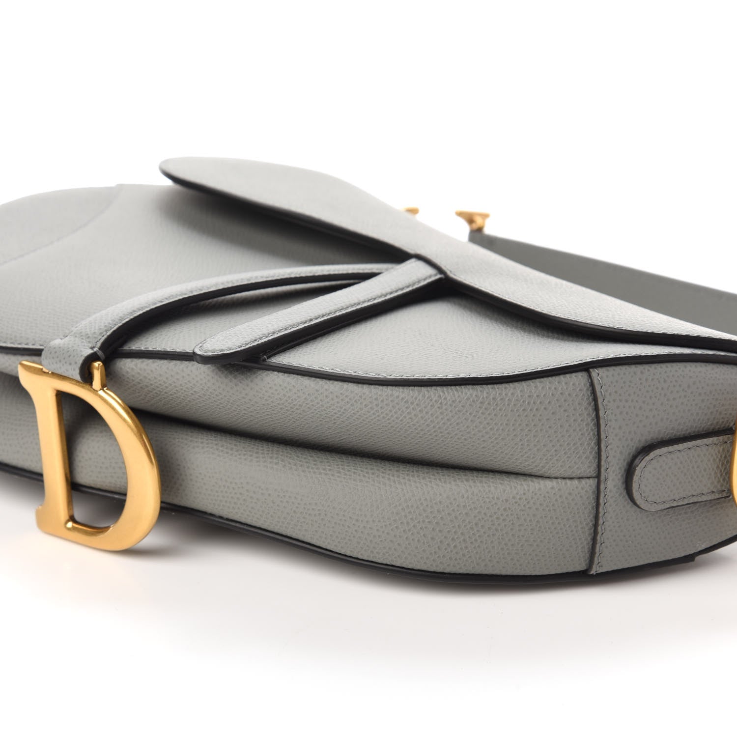 Christian Dior Grained Calfskin Saddle Bag Grey 7 of 11