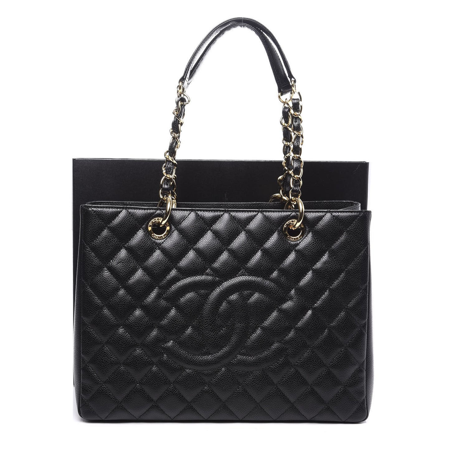 Caviar Quilted Grand Shopping Tote GST Black