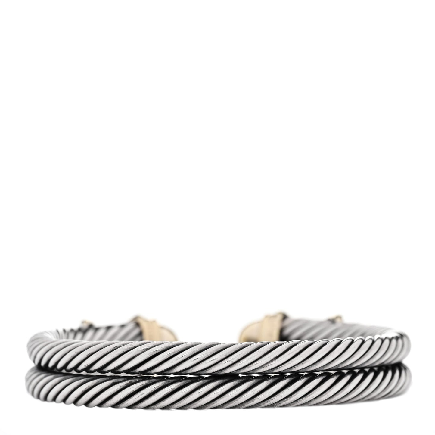 Sterling Silver 14K Yellow Gold 10mm Double X Bracelet