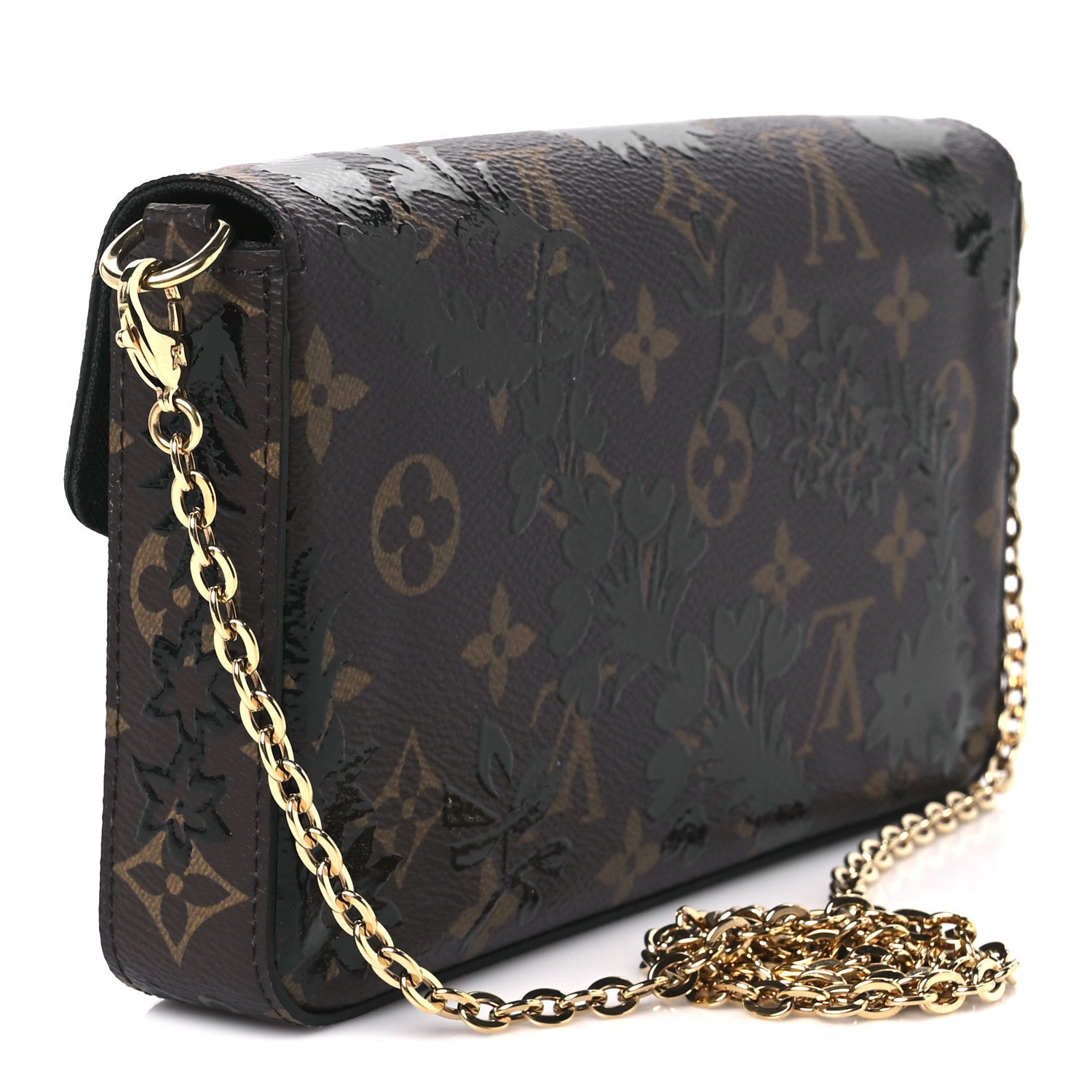 Louis Vuitton Monogram Blossom Pochette Felicie Chain Wallet Black 4 of 15