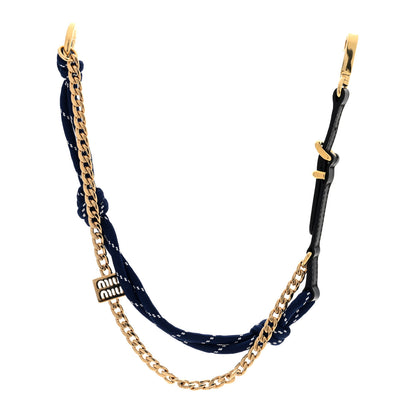 Miu Miu Nappa Rope Chain Logo Bag Charm Black Baltico 1 of 4